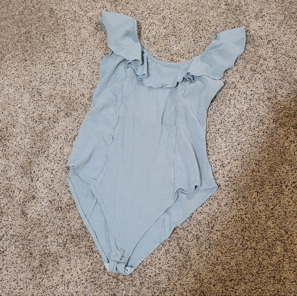 Free People Intimatley Ruffle Bodysuit Size Small